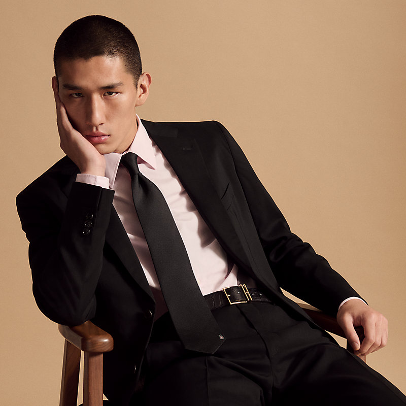 ネクタイ 《パンスH》 - ブラック | Hermès - エルメス-公式サイト